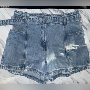Primark Faded Blue Elastic Waist Denim Skirt
